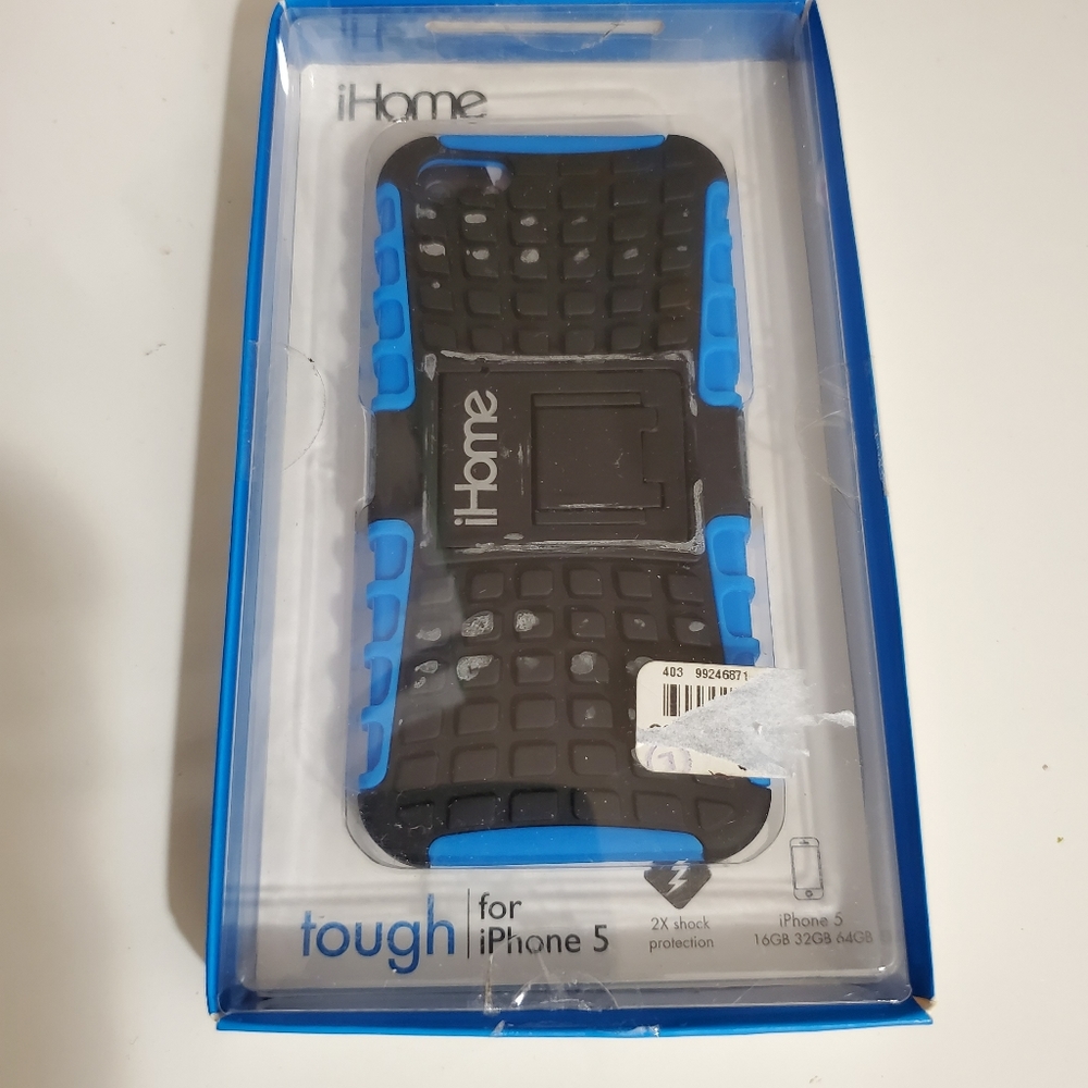 Ihome iPhone 5 black blue case kickstand